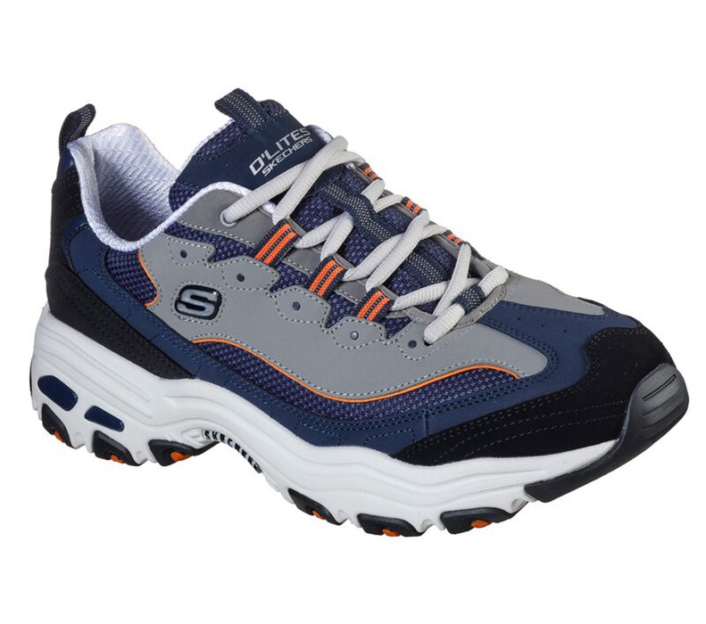 Skechers D'lites - Mens Casual Shoes Navy/Orange [AU-WQ2603]